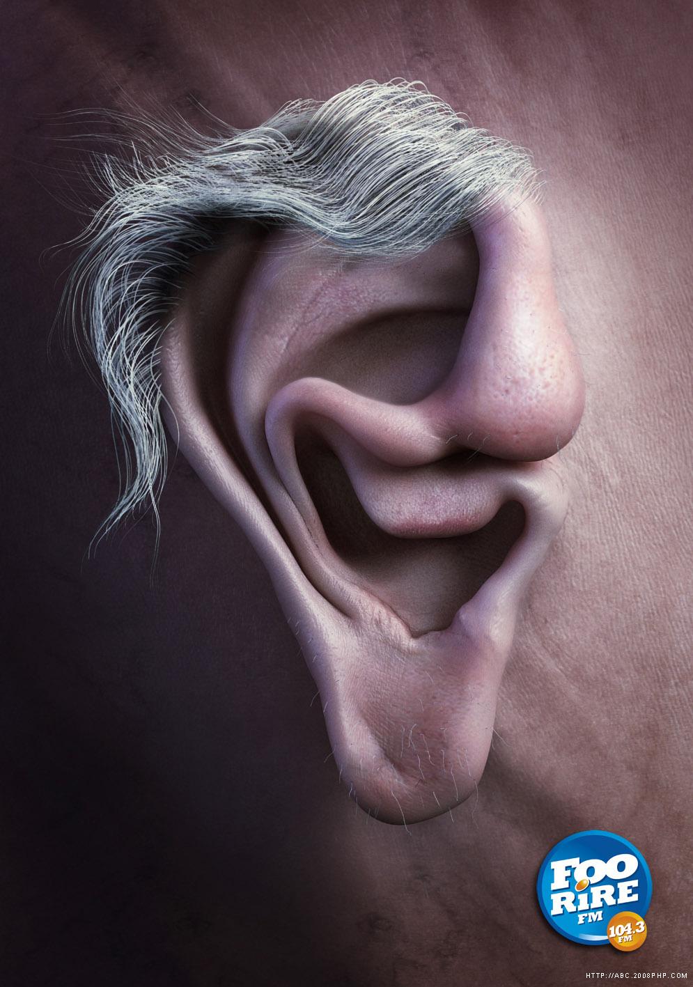 3fm创意广告 耳朵-欧莱凯设计网