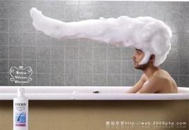 欧美Priorin洗发香波泡泡平面广告