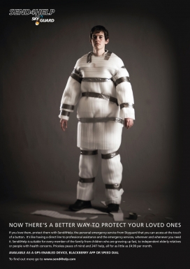 欧美Send4Help科技保护服平面广告-保护您的家人