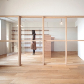 日本建筑滑动跨木材公寓