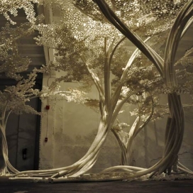 英国设计师Tom Price-塑料管和电缆扎的樱花树树丛