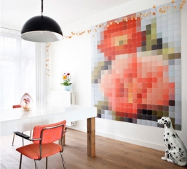 荷兰抽象的像素化片-艺术墙
