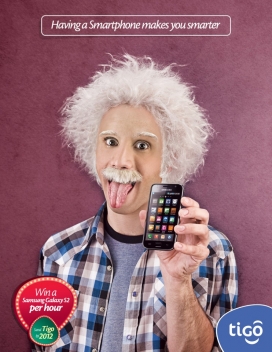 爱因斯坦-Tigo手机平面广告
