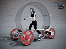 X3-地球四轮健身运动概念车-阿根廷Nicolás Garrappa设计师作品