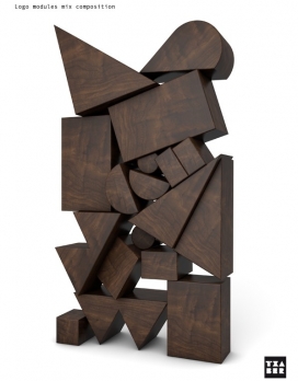 木雕立体字母海报标志设计-西班牙毕尔巴鄂Txaber设计师作品