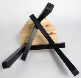 丹麦设计师Rasmus B. Fex作品-联锁腿像一个谜挤奶凳子