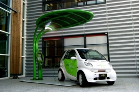 公园绿地停车区-Lotus莲花太阳能光伏板汽车充电器-意大利罗马Giancarlo Zema设计师作品