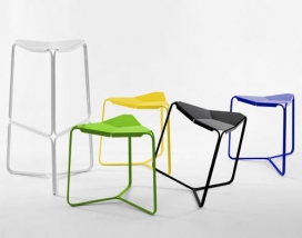 复杂弯曲线为基础框架的舒适三角型座椅凳子-意大利Covo家居设计师作品