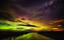 高清晰新新西兰黄昏夜空壁纸