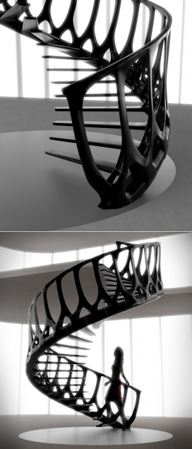 鲸鱼脊椎骨楼梯-加拿大Andrew McConnell建筑师作品