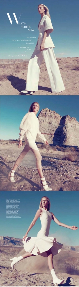 走出沙漠禁区的朱莉安娜-别致简约主义时尚芭莎Bazaar时装人像秀-服装采用路易威登，华伦天奴