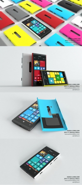 Nokia诺基亚Lumia 880时尚五彩手机外壳设计