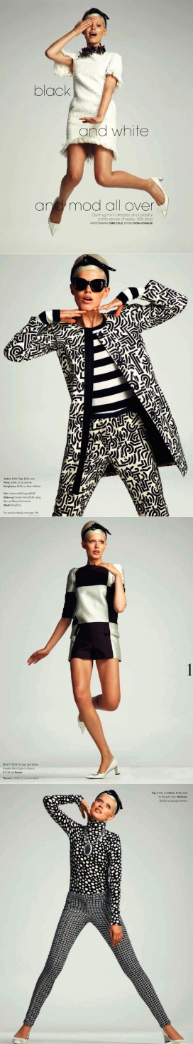 艾丽斯・黑尔-古怪的黑白条纹服饰与姿势
