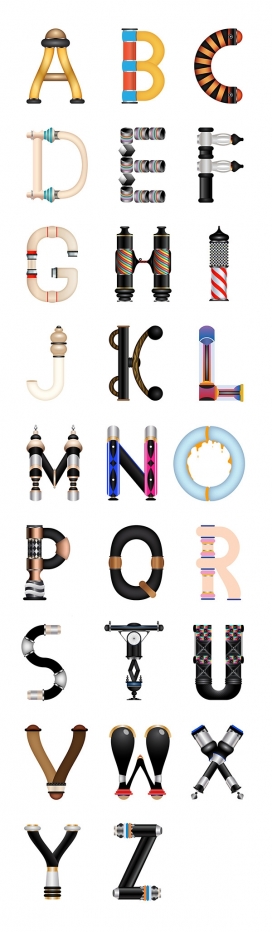 26 Letters时尚形体象形字母设计