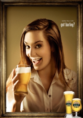 大麦比牛奶好？Barley Beer大麦啤酒平面广告