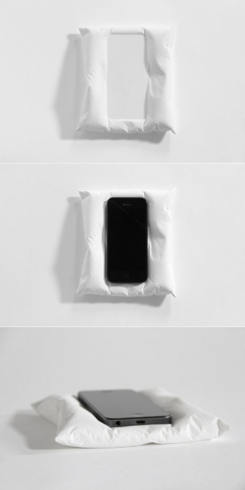 手机枕头设计-握着你的手机，看起来像一个软枕头