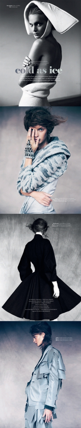 ELLE艾丽丹麦2013年封面故事-优雅时尚的雕塑羊毛时装造型