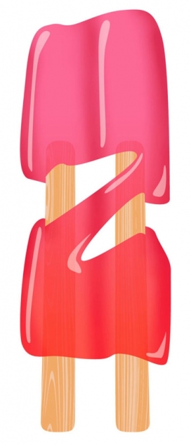 POPSICLE SANS冰棒字插画