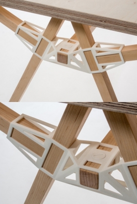 木质桌塑料连接器设计