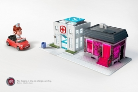 2014菲亚特汽车电子制动系统-卡通平面广告