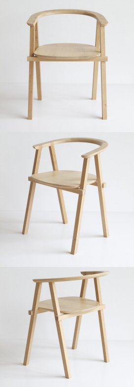 一个简约的木质修长椅子设计-荷兰Oato设计师作品