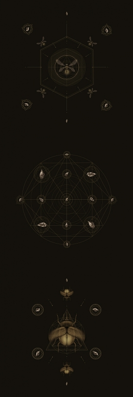 Alchemy Codes-几何图案炼金术插画