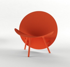 一个轻量级彩色碳纤维椅子