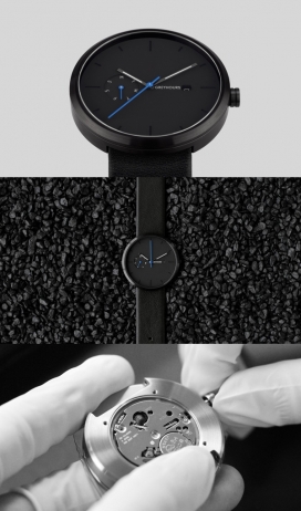 GREYHOURS-清醒优雅与现代性相结合的腕表设计-通过大胆创新的黑白色表达来展示其设计特点