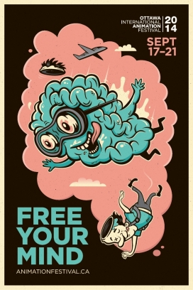 释放你的心灵-2014渥太华国际动画节卡通平面广告