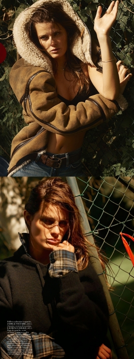 伊莎贝莉・芳塔娜-VOGUE时尚巴黎2014年11月-羊毛上衣和外套搭配牛仔风格