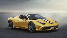 2015款黄色Ferrari 法拉利458超级跑车与内饰壁纸下载