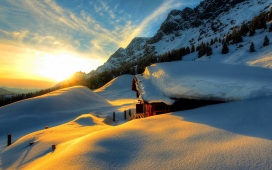 高清晰美冬雪景桌面壁纸下载