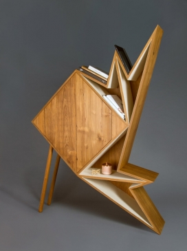 A系列几何家具-可以像折纸一样折叠，旨在探索形式和功能的集合
