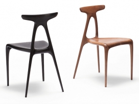 现代科技流畅的实木椅子-是一款经典坚固实木的座椅，使用数字雕刻，而不是模具成型