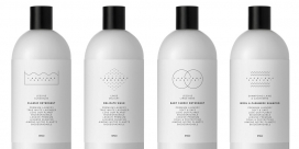 Lac Blanc Zurich-洗涤剂和洗发香波包装设计-简单的标记和一个简单的黑白色配色，目的是提高客户识别价值