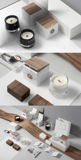 Message candles实木蜡烛品牌设计-一个优雅的文字商标，实现了豪华，现代的外观