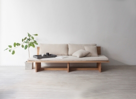 Blank Daysofa for munito-简洁北欧原木风沙发组合设计