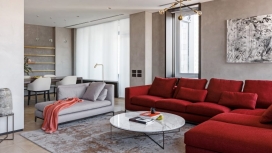 莫斯科公寓-丰富色调的墙壁和重新设计的家具