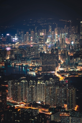 繁华的香港都市夜景