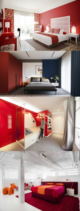 51间可帮助您设计自己的房间带提示和配件的红色卧室