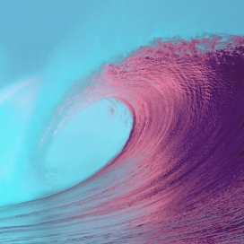 彩色的卷浪