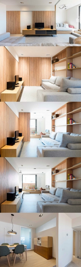 西班牙巴塞罗那翻新的一座小型顶层公寓