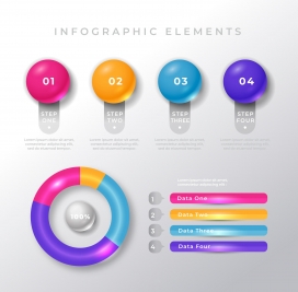 多彩的信息图表元素模板集合