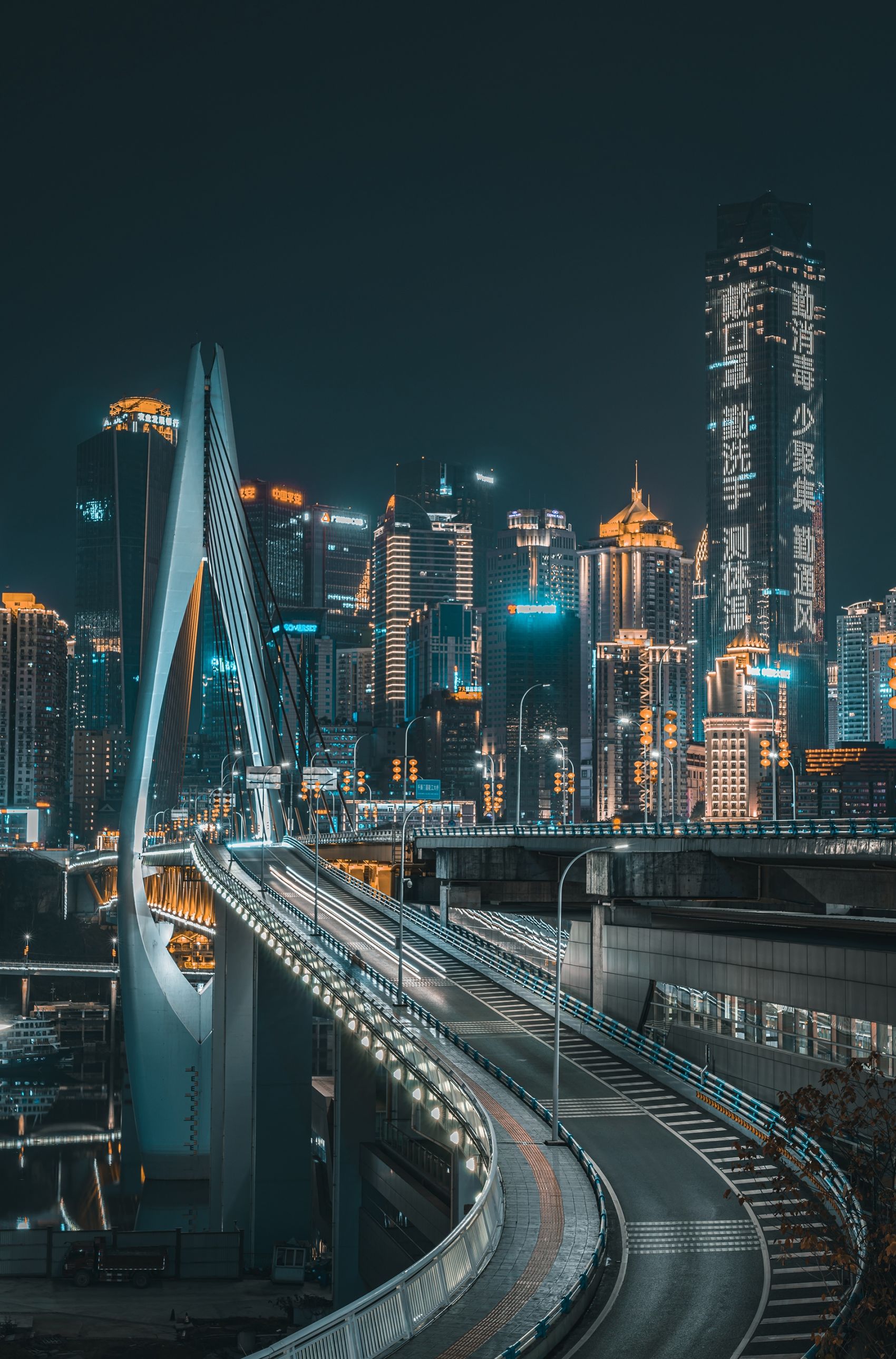 武汉加油-中国加油!城市夜景图
