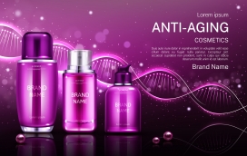 紫红色DNA抗衰老化妆品素材下载