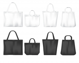黑白购物袋素材