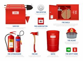 消防设备器材卡通素材