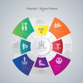 圆形五彩业务图表素材下载