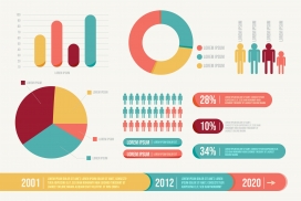 复古颜色信息图表平面设计