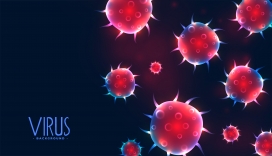红色的病毒病菌特写素材图